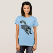 Cute Prankish Cartoon Raccoon Women T-Shirt (Voorkant volledig)