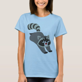 Cute Prankish Cartoon Raccoon Women T-Shirt