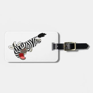 Cute Prankish Cartoon Zebra Bagagelabel