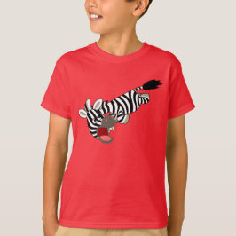 Cute Prankish Cartoon Zebra Children T-Shirt
