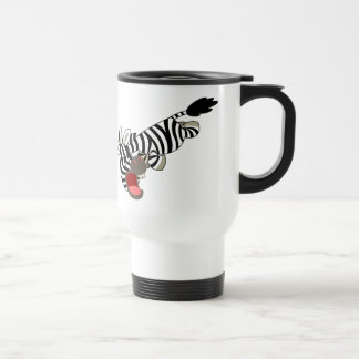 Cute Prankish Cartoon Zebra Commuter Mok