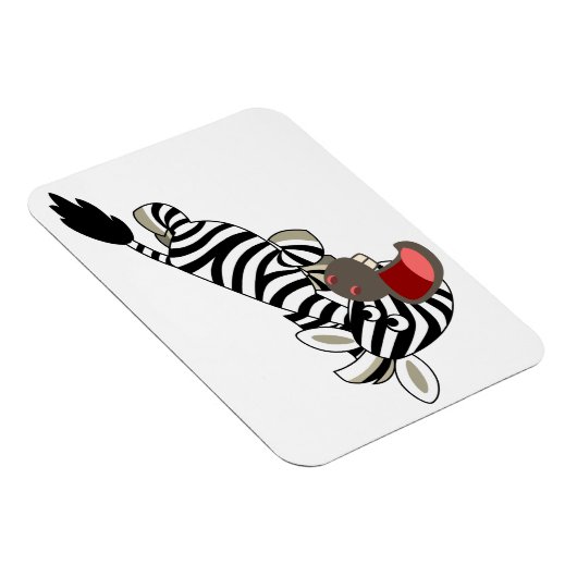 Cute Prankish Cartoon Zebra Flexible Magnet Magneet (Rechterzijde)