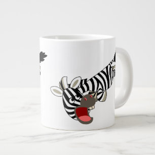 Cute Prankish Cartoon Zebra Jumbo Mok