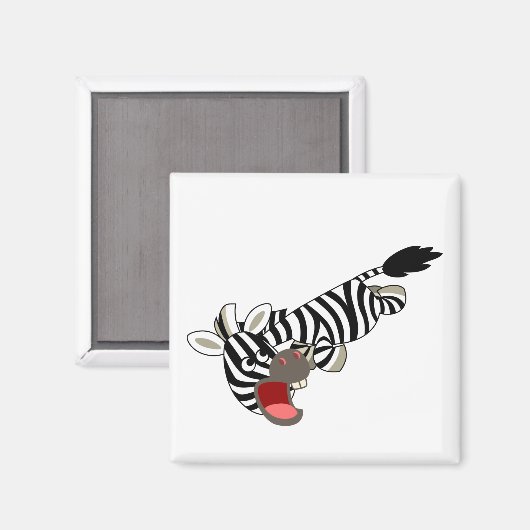 Cute Prankish Cartoon Zebra Magnet (Voorkant / Achterkant)
