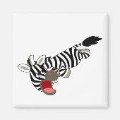 Cute Prankish Cartoon Zebra Magnet (Voorkant)