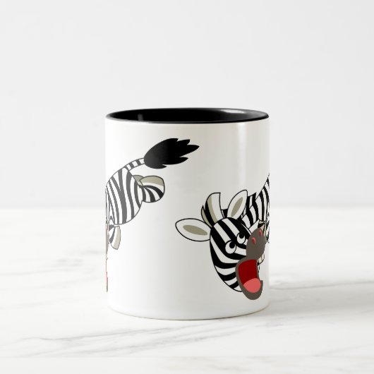 Cute Prankish Cartoon Zebra Mok (Center)