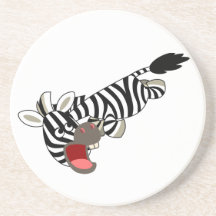 Cute Prankish Cartoon Zebra Onderzetter
