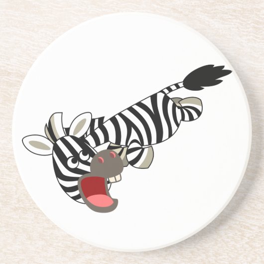 Cute Prankish Cartoon Zebra Onderzetter (Voorkant)