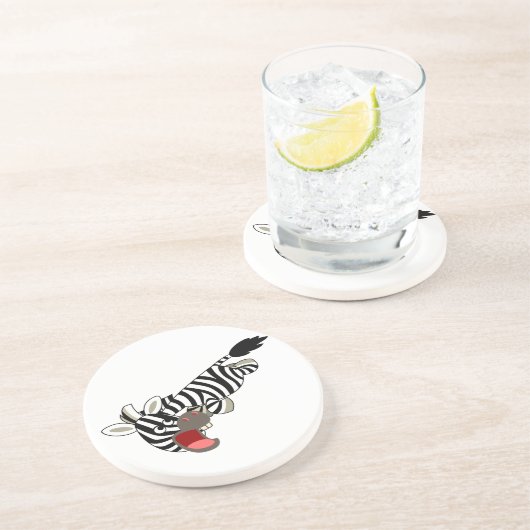 Cute Prankish Cartoon Zebra Onderzetter (Zijkant)