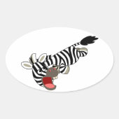 Cute Prankish Cartoon Zebra Sticker (Voorkant)