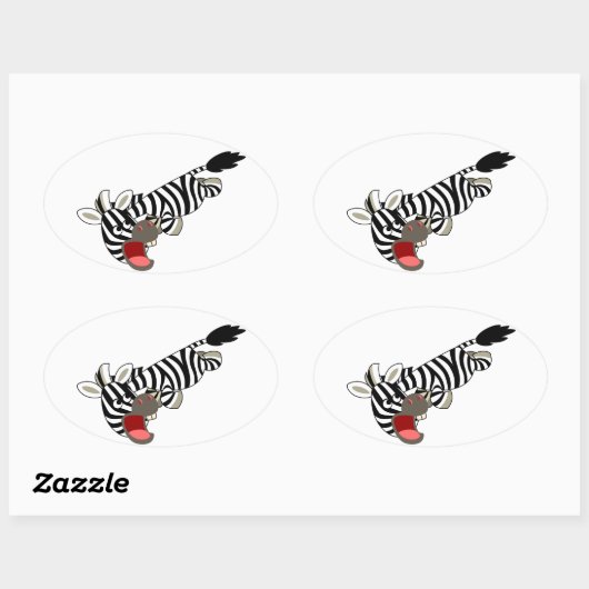 Cute Prankish Cartoon Zebra Sticker (Vel)