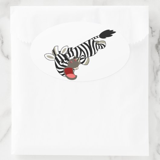 Cute Prankish Cartoon Zebra Sticker (Tas)