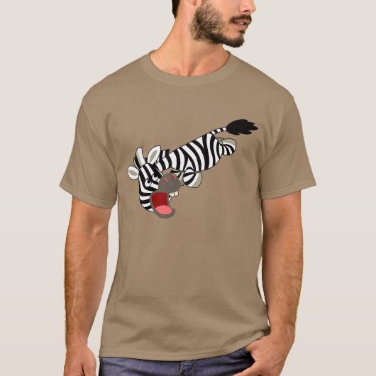 Cute Prankish Cartoon Zebra T-Shirt (Voorkant)