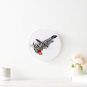 Cute Prankish Cartoon Zebra Wall Clock Ronde Klok (Huis)