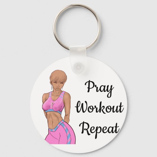 Cute Pray Workout Repo Sleutelhanger (Voorkant)