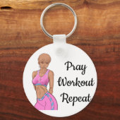 Cute Pray Workout Repo Sleutelhanger (Voorkant)