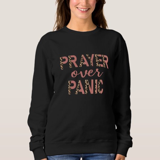 Cute Prayer over Panic Christian Faith Leopard Pri Trui (Voorkant)