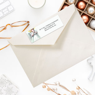 Cute Praying Little Angel Return Address Etiket