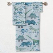 Cute Prehistorische Blue Dinosaur Pattern Bad Handdoek