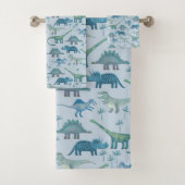Cute Prehistorische Blue Dinosaur Pattern Bad Handdoek (Insitu)