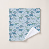 Cute Prehistorische Blue Dinosaur Pattern Bad Handdoek (Wasdoekje)