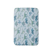 Cute Prehistorische Blue Dinosaur Pattern Badmat (Voorkant Verticaal)
