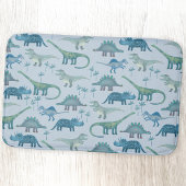Cute Prehistorische Blue Dinosaur Pattern Badmat