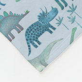Cute Prehistorische Blue Dinosaur Pattern Fleece Deken (Hoek)