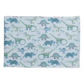 Cute Prehistorische Blue Dinosaur Pattern Kussensloop (Achterkant-Links)