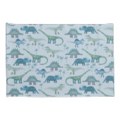 Cute Prehistorische Blue Dinosaur Pattern Kussensloop (Achterkant-Rechts)