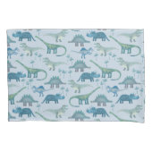 Cute Prehistorische Blue Dinosaur Pattern Kussensloop (Voorkant-Links)