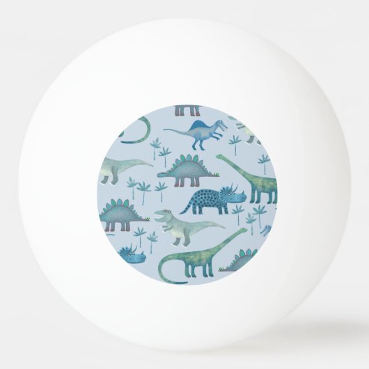 Cute Prehistorische Blue Dinosaur Pattern Pingpongbal (Achterkant)