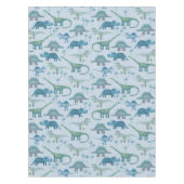 Cute Prehistorische Blue Dinosaur Pattern Tafelkleed (Voorkant)