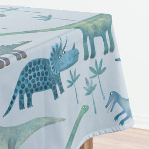 Cute Prehistorische Blue Dinosaur Pattern Tafelkleed