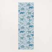 Cute Prehistorische Blue Dinosaur Pattern Yogamat (Achterkant)
