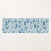Cute Prehistorische Blue Dinosaur Pattern Yogamat (Voorkant (horizontaal))