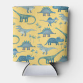 Cute Prehistorische Dinosaur Pattern Yellow Blikjeskoeler (Voorkant)