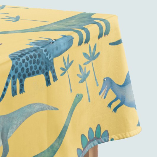 Cute Prehistorische Dinosaur Pattern Yellow Tafelkleed