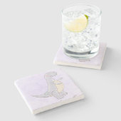 Cute Prehistorische Dinosaur Speelgoed Waterverf Stenen Onderzetter (Zijkant)