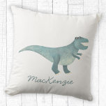 Cute Prehistorische T-Rex Dinosaur gepersonaliseer Kussen<br><div class="desc">Een leuke Tyrannosaurus Rex dinosaurus om uit de menigte te te komen. Grr. Verander de naam om aan te passen.</div>