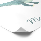 Cute Prehistorische T-Rex Dinosaur gepersonaliseer Poster (Hoek)