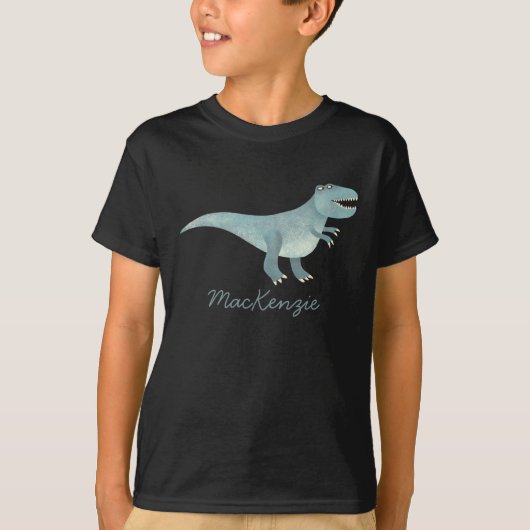 Cute Prehistorische T-Rex Dinosaur gepersonaliseer T-shirt (Voorkant)