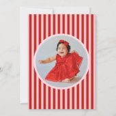 Cute Preppy Berry First 1st Birthday Photo Kaart (Achterkant)