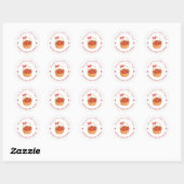 Cute Preppy Berry First Birthday Strawberry Favor Ronde Sticker (Vel)