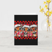 Cute Preppy Christmas,reindeer Brushstrokes Funny  Kaart (Gele Bloem)