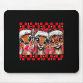 Cute Preppy Christmas,reindeer Brushstrokes Funny  Muismat (Voorkant)