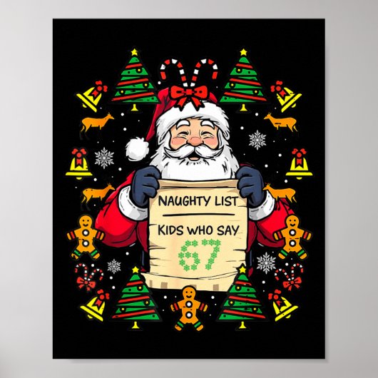 Cute Preppy Christmas,reindeer Brushstrokes Funny  Poster (Voorkant)