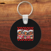 Cute Preppy Christmas,reindeer Brushstrokes Funny Sleutelhanger (Voorkant)