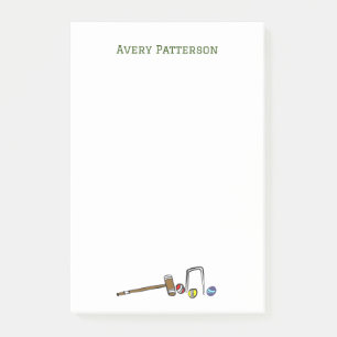 Cute Preppy Croquet Hand-Illustrated Boho Chic Post-it® Notes