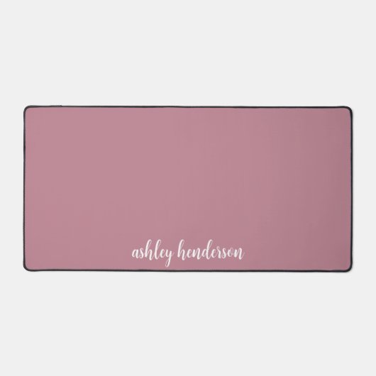 Cute Preppy Dames Roos Roze Monogram Volledige naa Bureaumat (Voorkant)